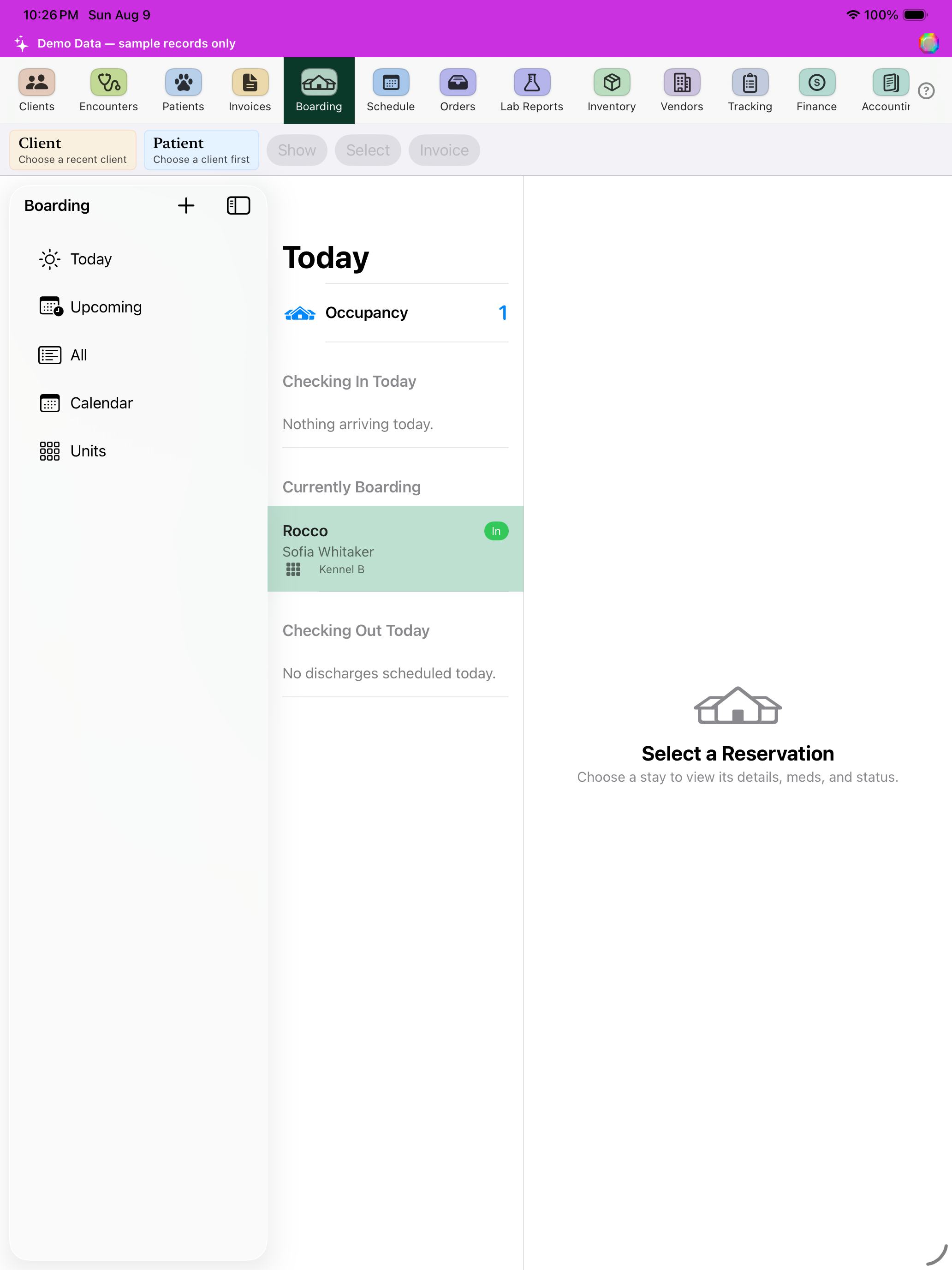 Boarding screenshot