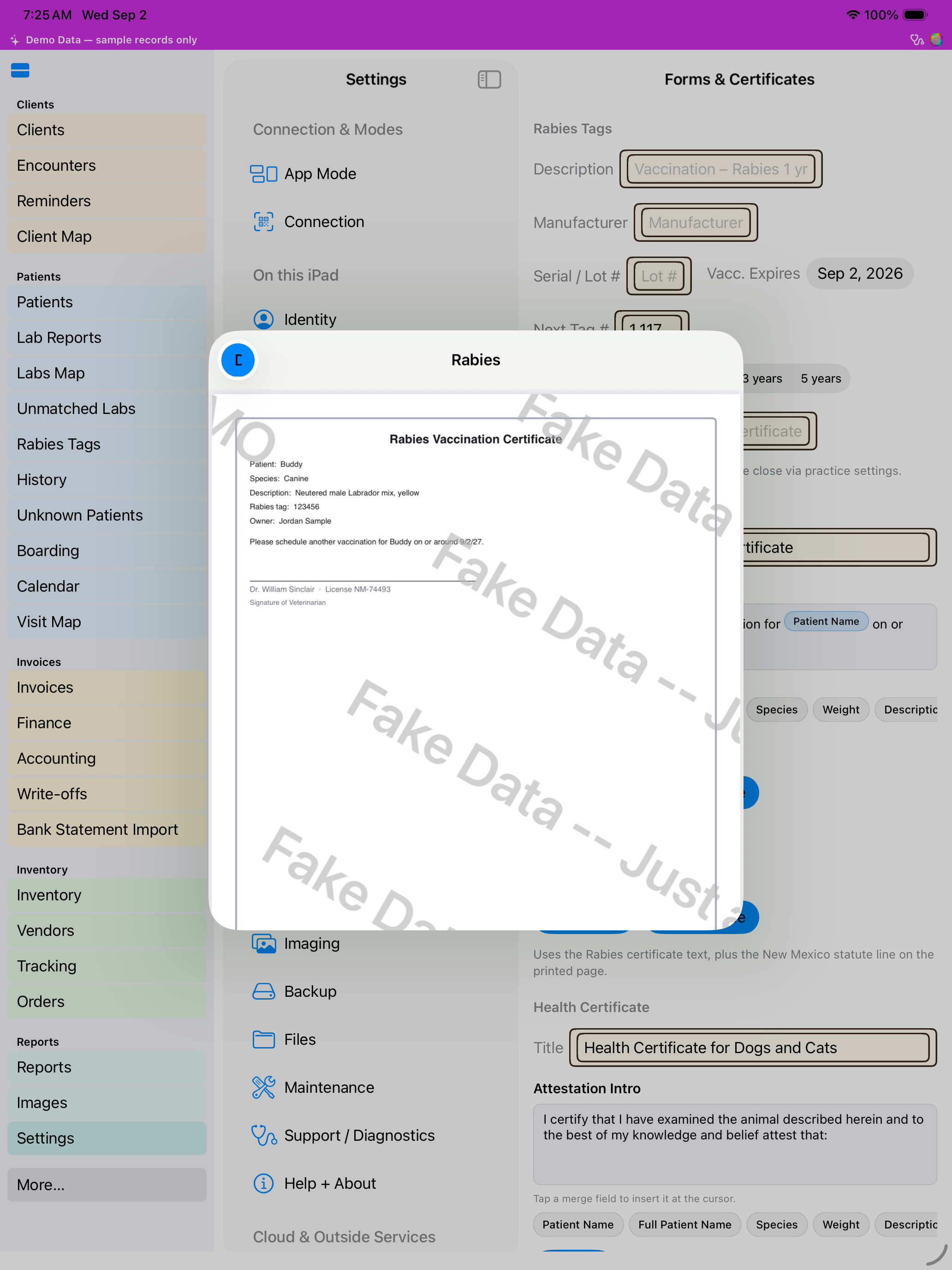 Certificate preview